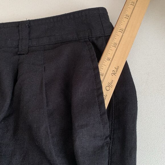 Gap Linen Blend Wide Leg Pants Womens 18 Plus Black Pockets Office Flowy Matrix - Picture 6 of 8